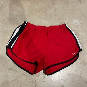 Nike Red Running Shorts with Black and White Trim